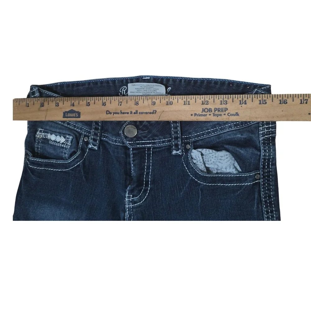 Red Camel Womens Blue Denim Jeans Rhinestone Embellished Pockets Bootcut Size 9‎ - Picture 3 of 12